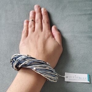 Women's Blue and White Bracelet